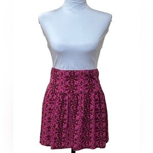 Hollister Fuchsia Patterned Mini Skirt